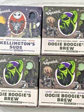 4  Dr. Squatch Limted Edition Natural Bar Soap From Nightmare Before Xmas